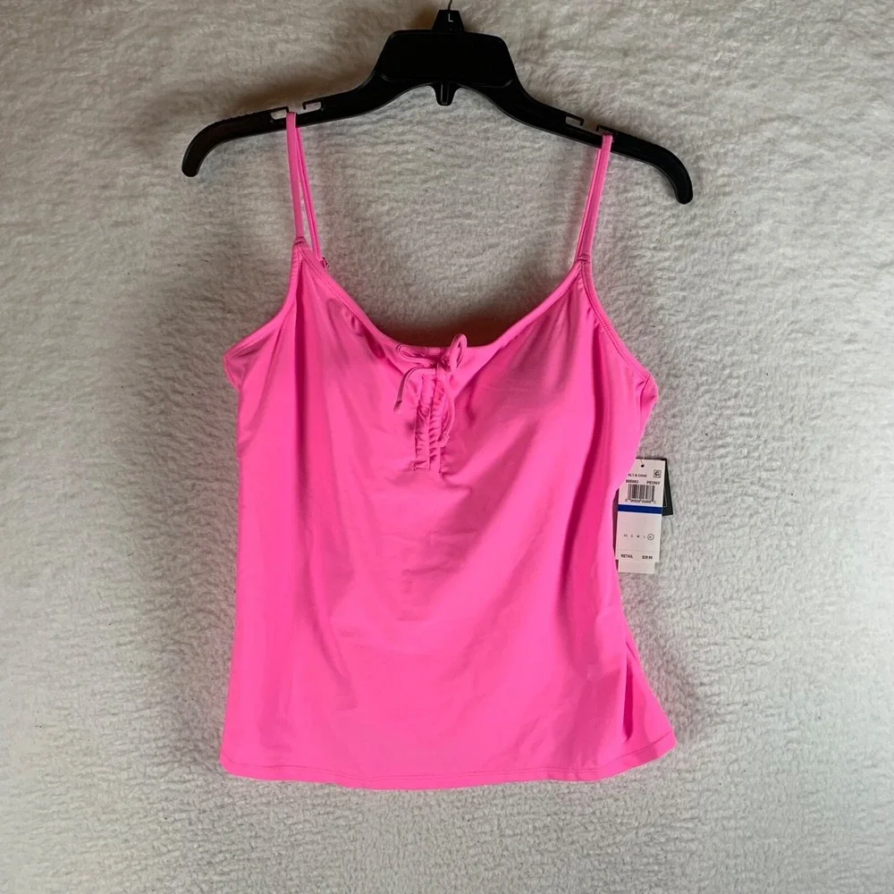 Salt‎ + Cove Junior's Tie-Front Pink Peony Tankini Swimsuit Top Size XL NWT 9954